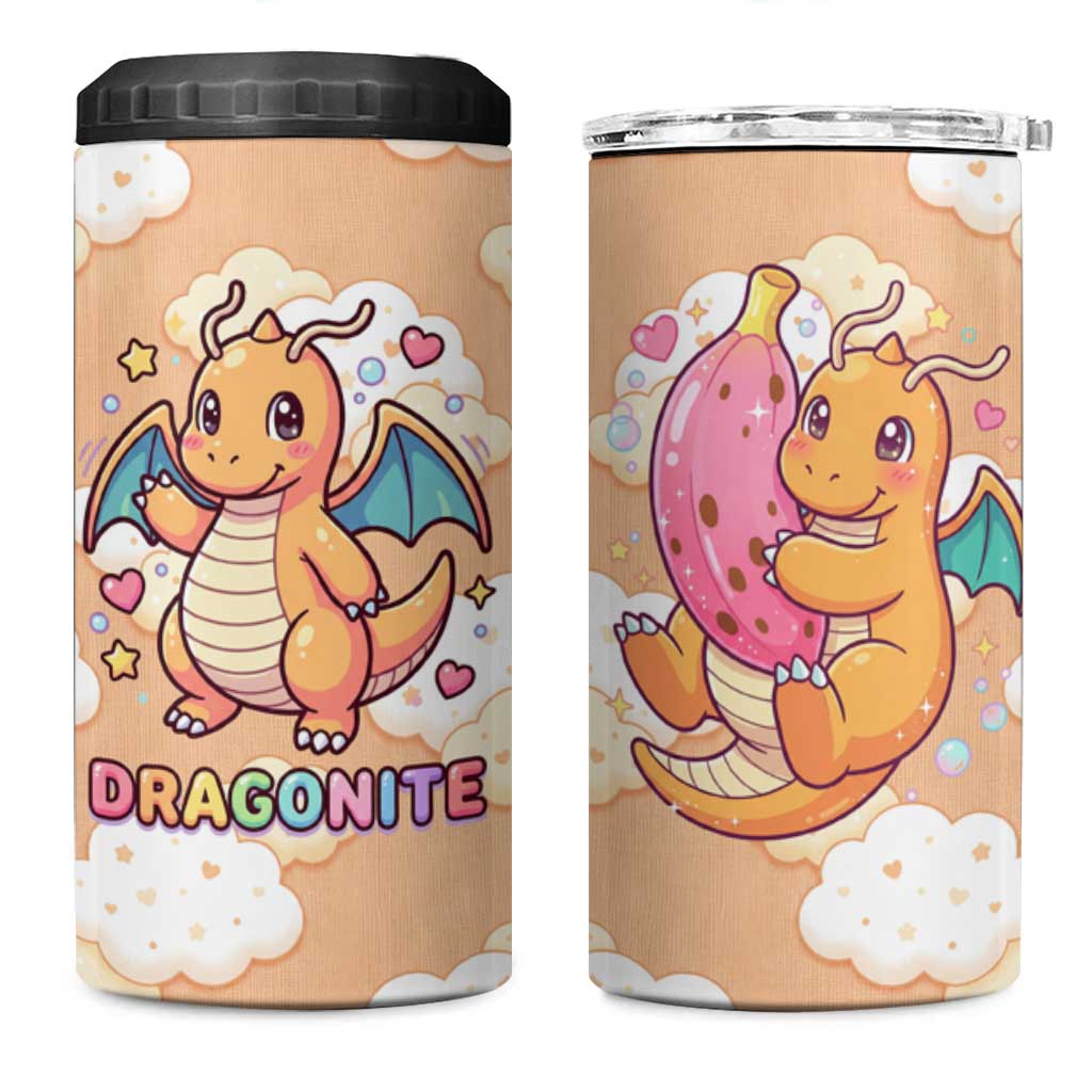 Dragonite 4 in 1 Can Cooler Tumbler Whimsical Pastel Cloud Art