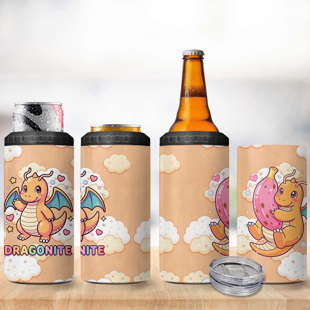 Dragonite 4 in 1 Can Cooler Tumbler Whimsical Pastel Cloud Art