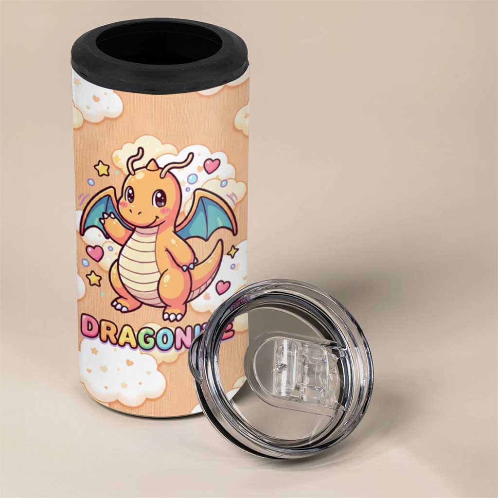Dragonite 4 in 1 Can Cooler Tumbler Whimsical Pastel Cloud Art