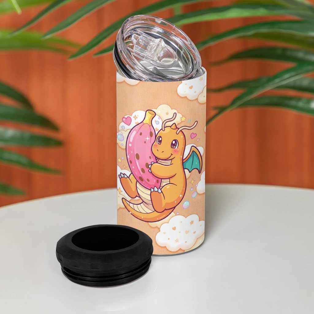 Dragonite 4 in 1 Can Cooler Tumbler Whimsical Pastel Cloud Art