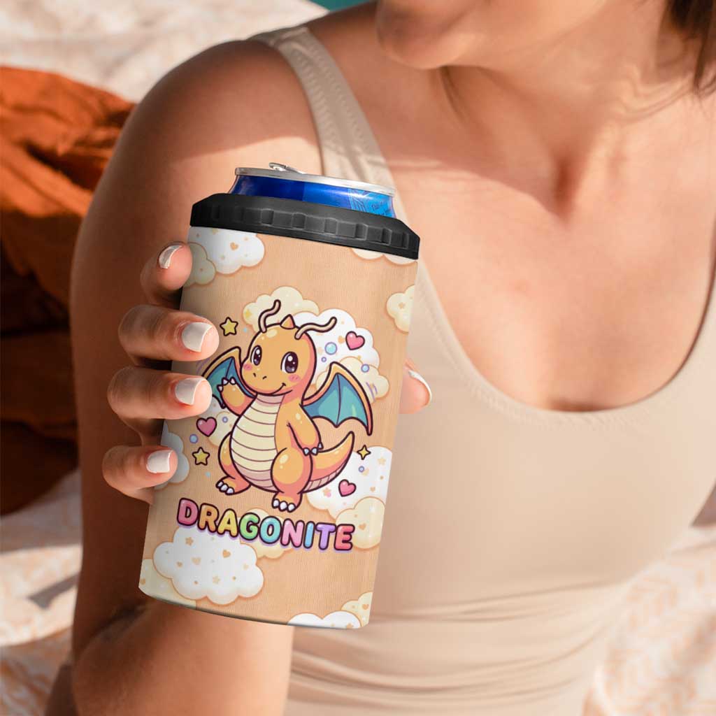 Dragonite 4 in 1 Can Cooler Tumbler Whimsical Pastel Cloud Art