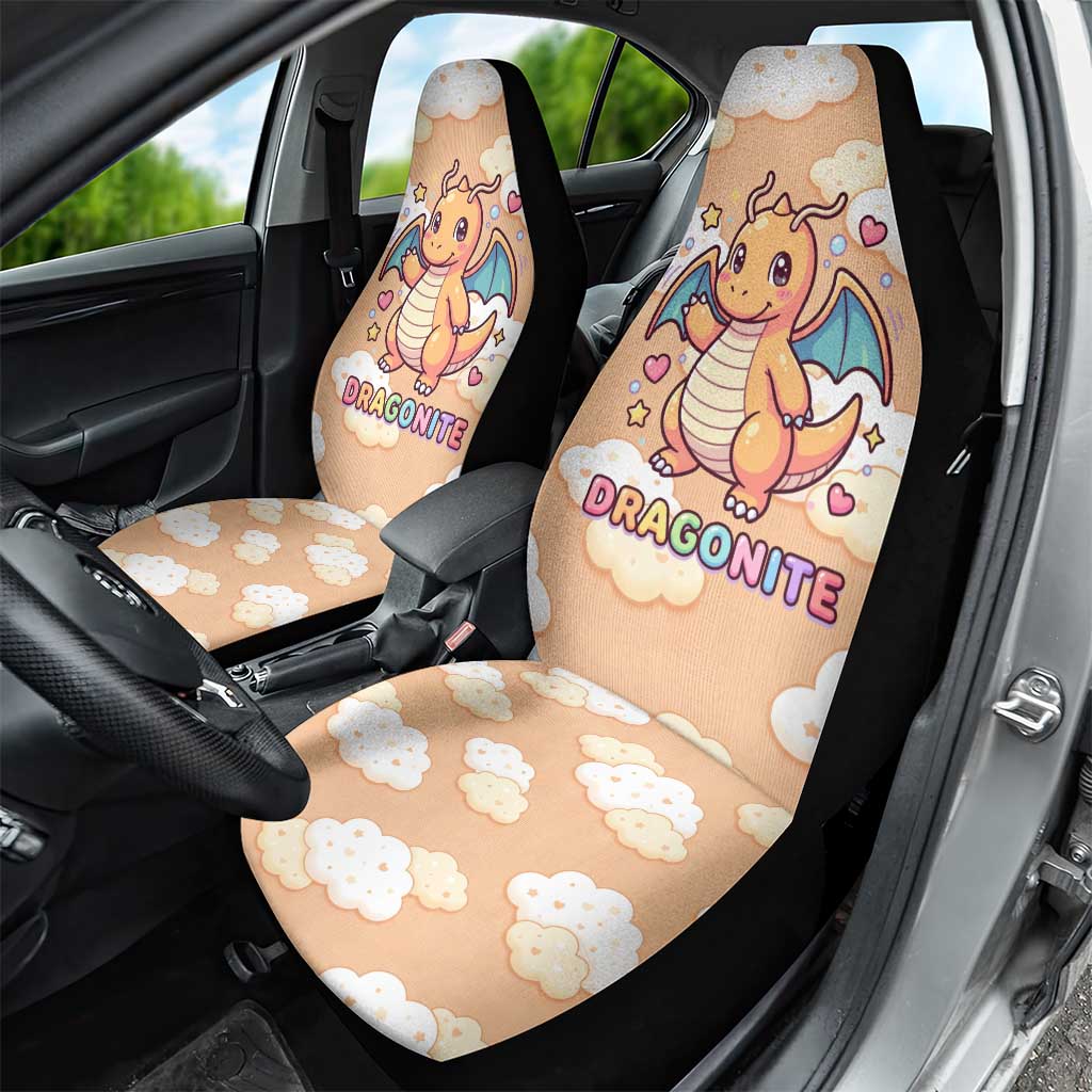 Dragonite Car Seat Cover Whimsical Pastel Cloud Art