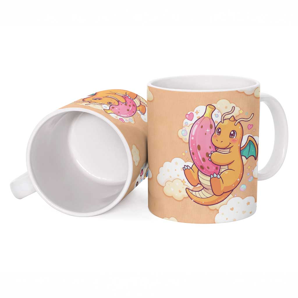 Dragonite Ceramic Mug Whimsical Pastel Cloud Art
