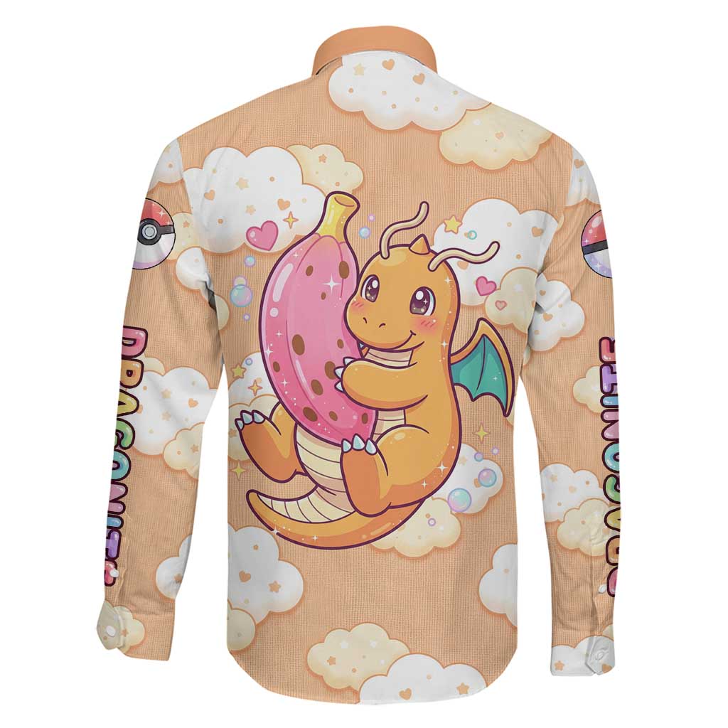 Dragonite Family Matching Off Shoulder Maxi Dress and Hawaiian Shirt Whimsical Pastel Cloud Art