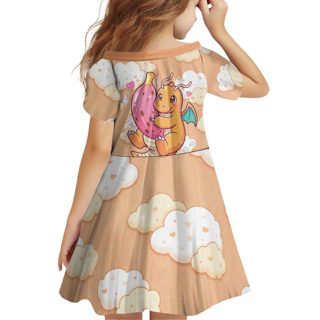 Dragonite Family Matching Off Shoulder Short Dress and Hawaiian Shirt Whimsical Pastel Cloud Art