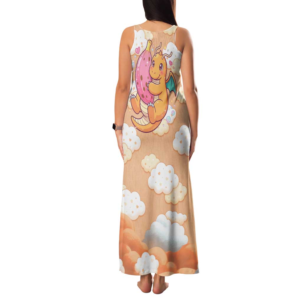 Dragonite Family Matching Tank Maxi Dress and Hawaiian Shirt Whimsical Pastel Cloud Art
