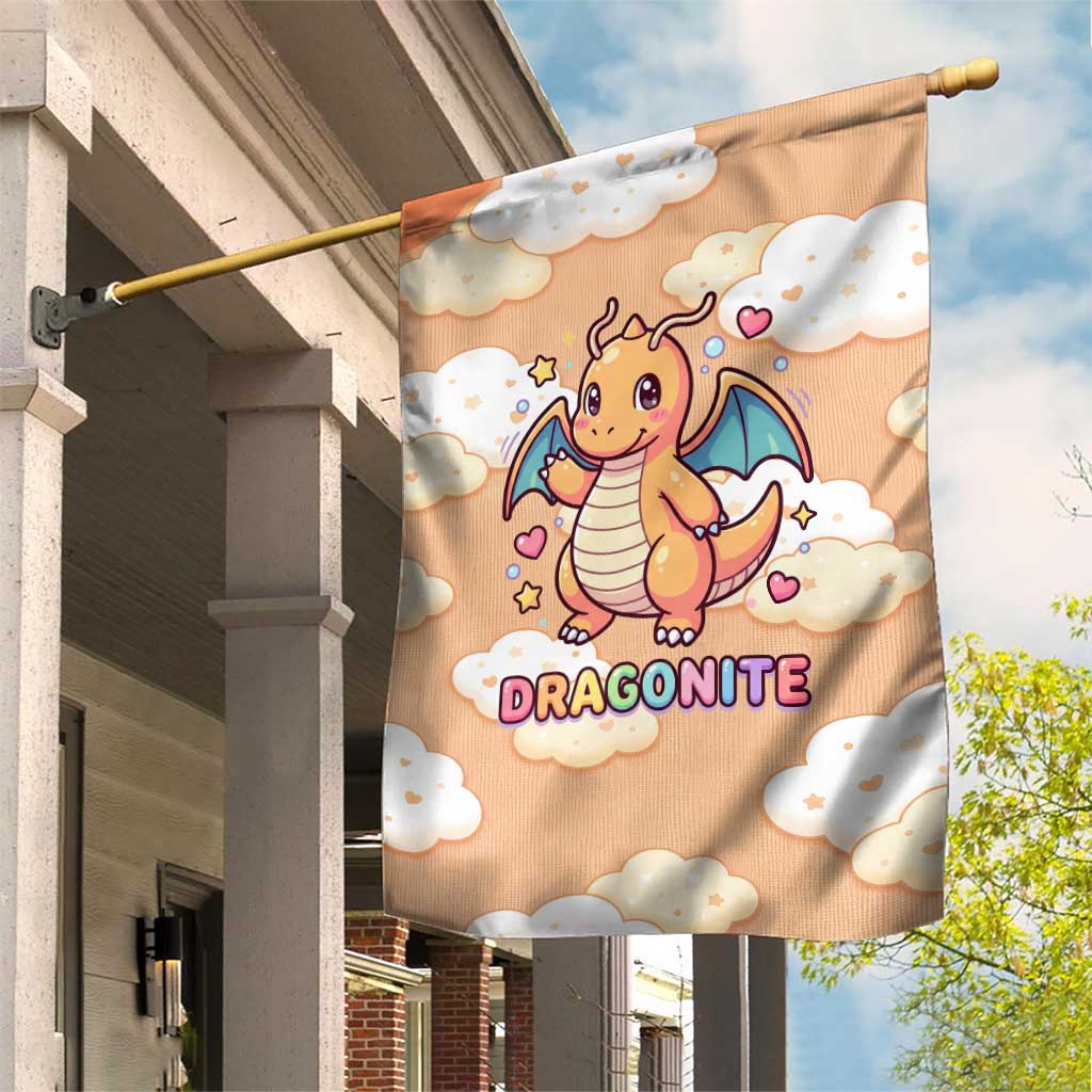 Dragonite Garden Flag Whimsical Pastel Cloud Art
