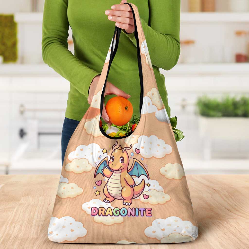 Dragonite Grocery Bag Whimsical Pastel Cloud Art