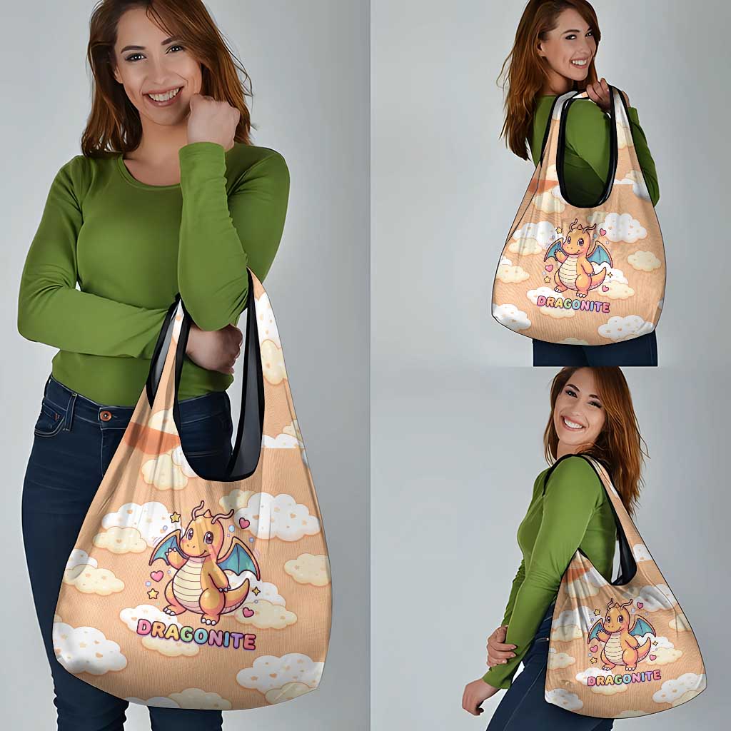 Dragonite Grocery Bag Whimsical Pastel Cloud Art