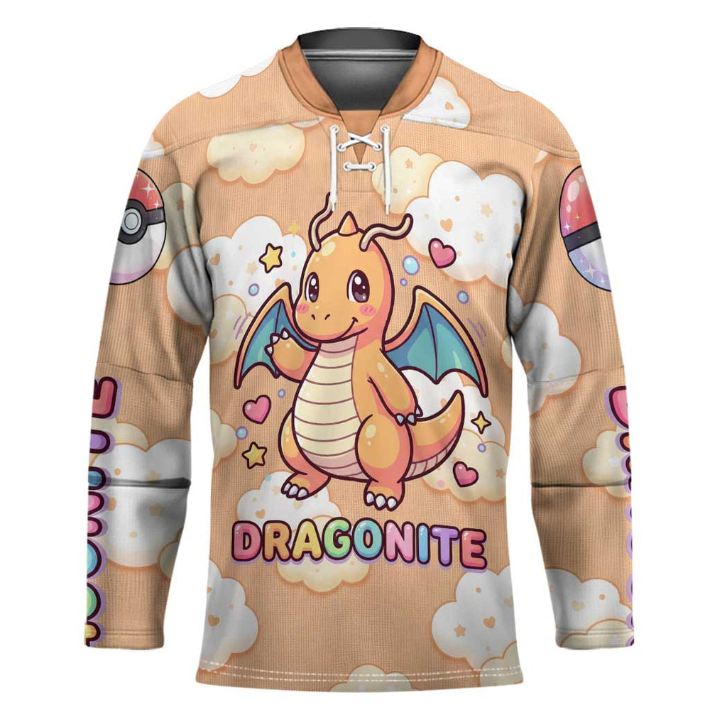 Dragonite Hockey Jersey Whimsical Pastel Cloud Art