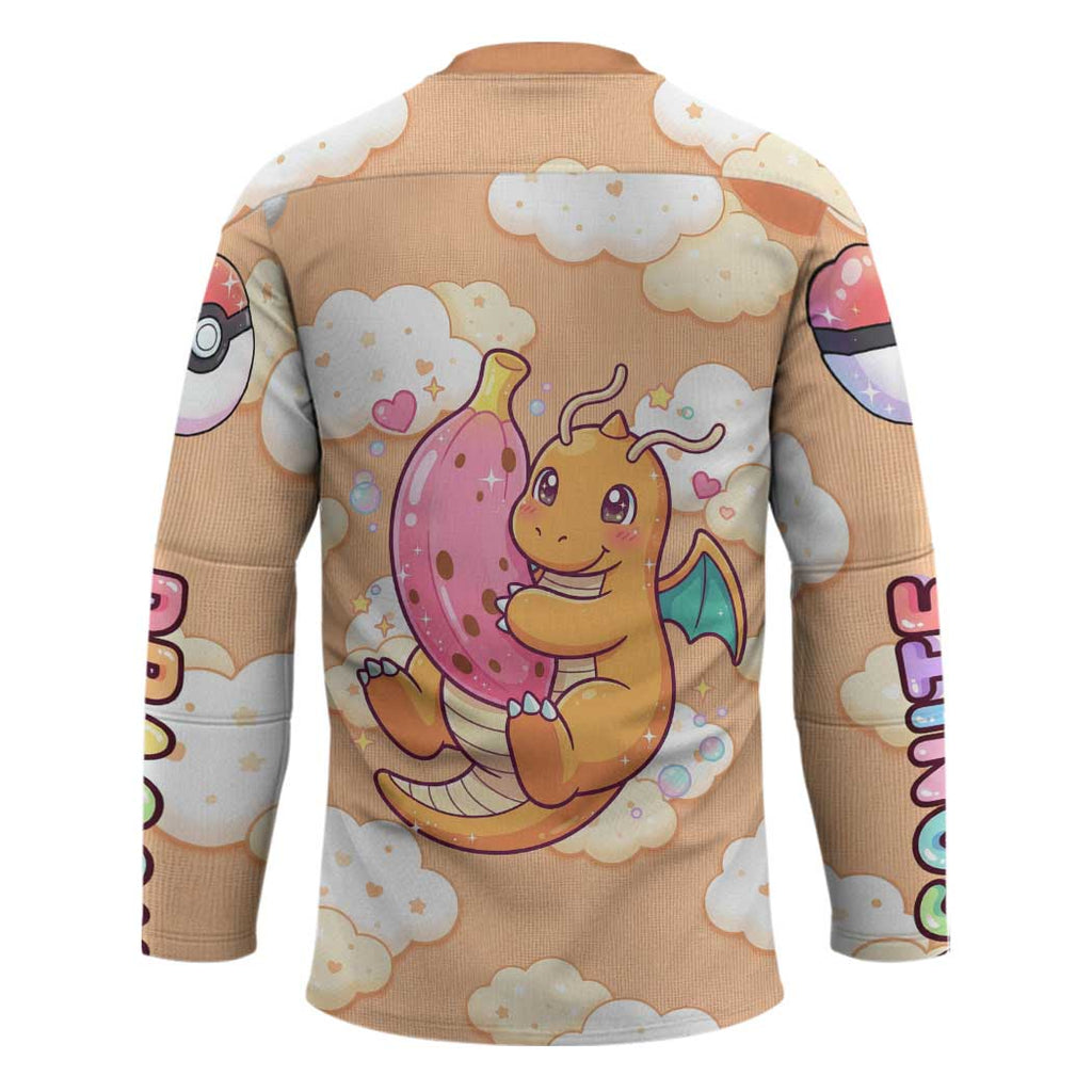 Dragonite Hockey Jersey Whimsical Pastel Cloud Art