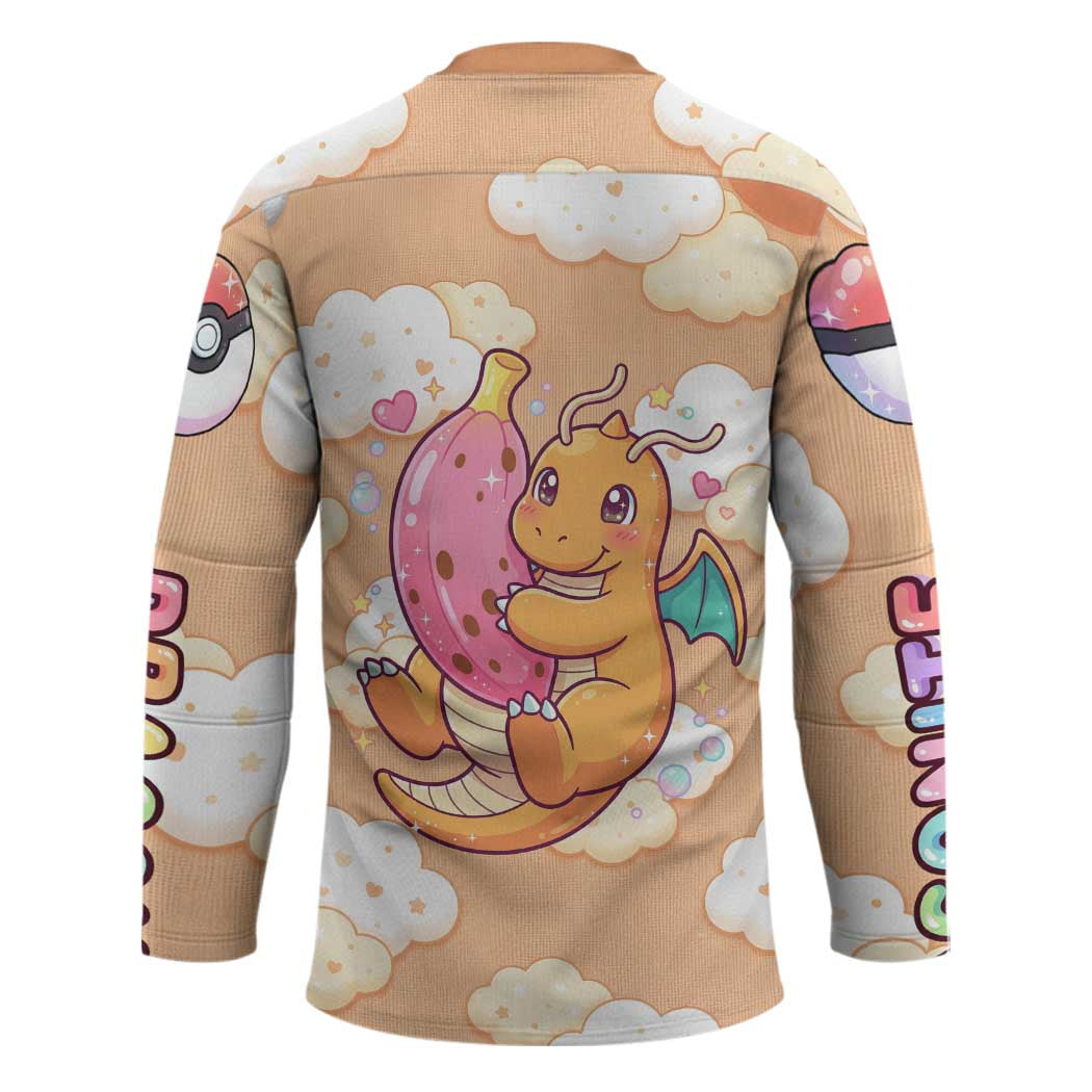 Dragonite Hockey Jersey Whimsical Pastel Cloud Art