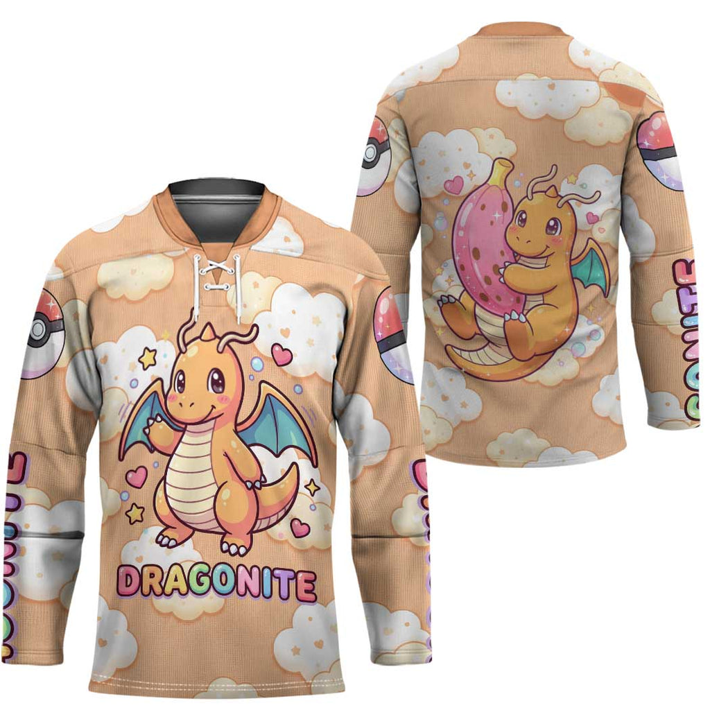Dragonite Hockey Jersey Whimsical Pastel Cloud Art