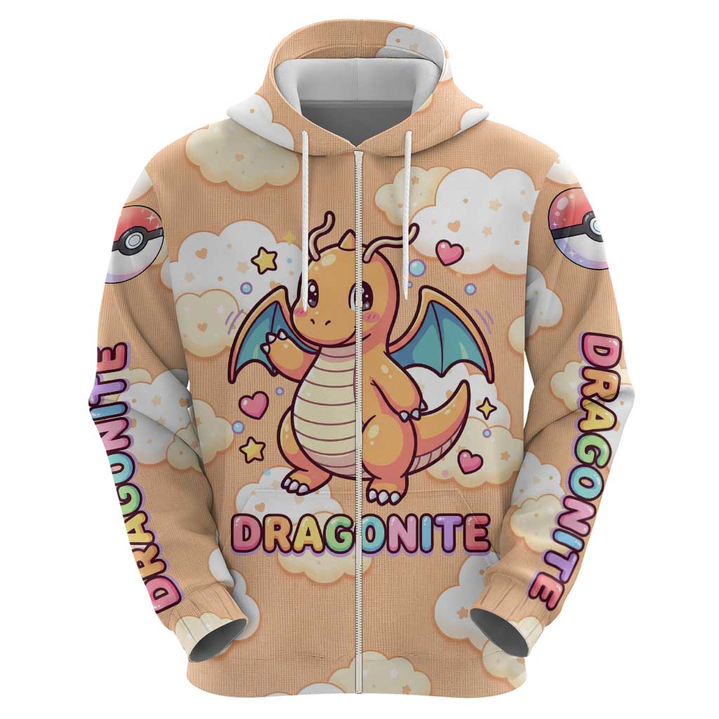 Dragonite Hoodie Whimsical Pastel Cloud Art