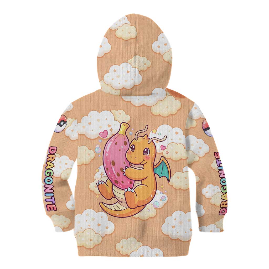 Dragonite Kid Hoodie Whimsical Pastel Cloud Art