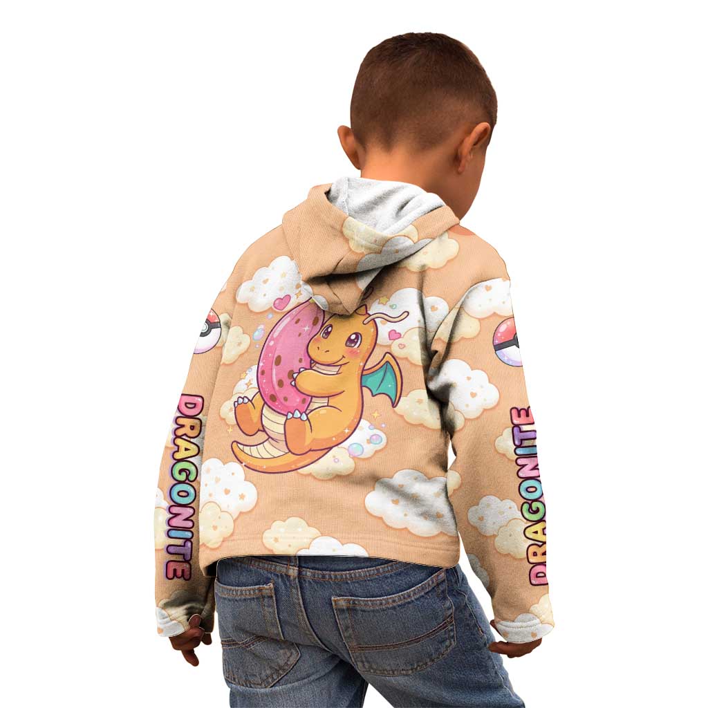 Dragonite Kid Hoodie Whimsical Pastel Cloud Art