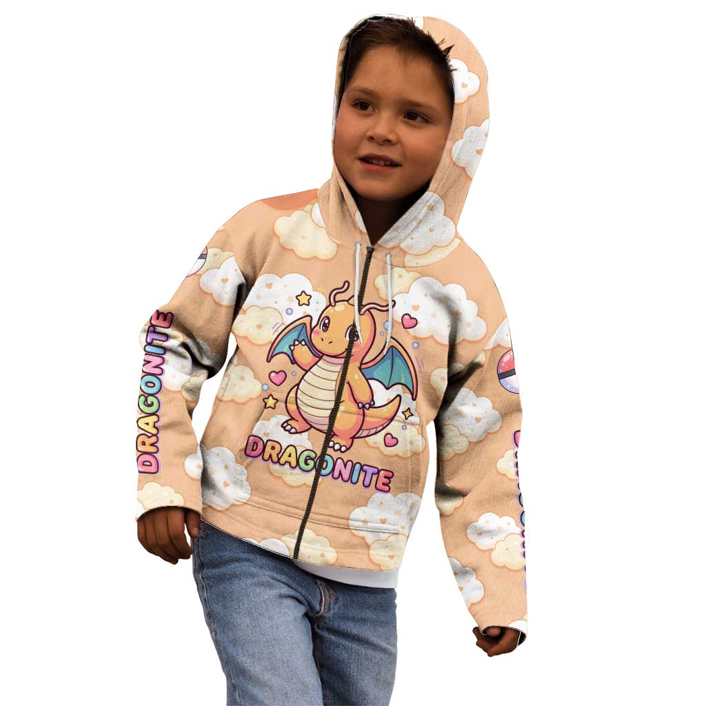 Dragonite Kid Hoodie Whimsical Pastel Cloud Art