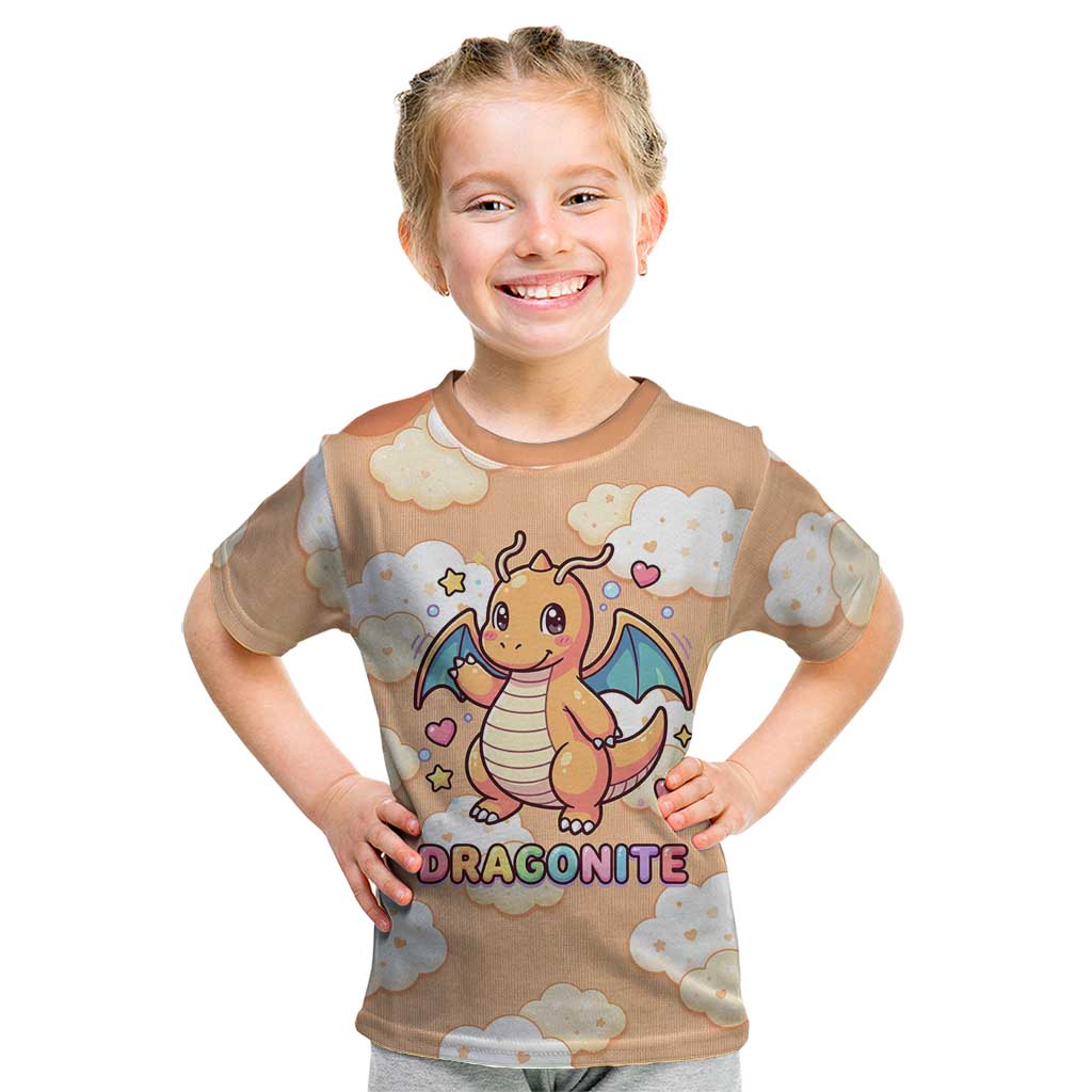 Dragonite Kid T Shirt Whimsical Pastel Cloud Art