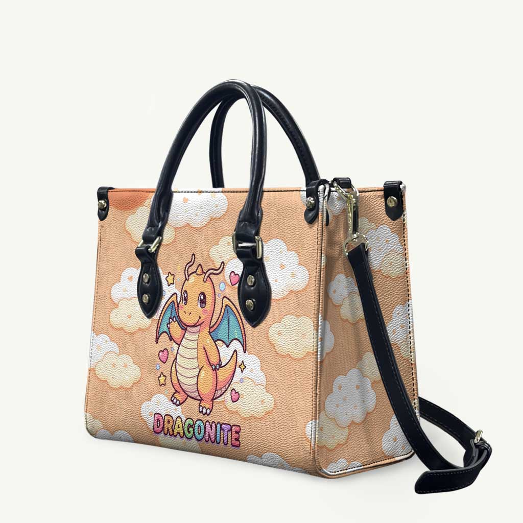 Dragonite Leather Bag Whimsical Pastel Cloud Art