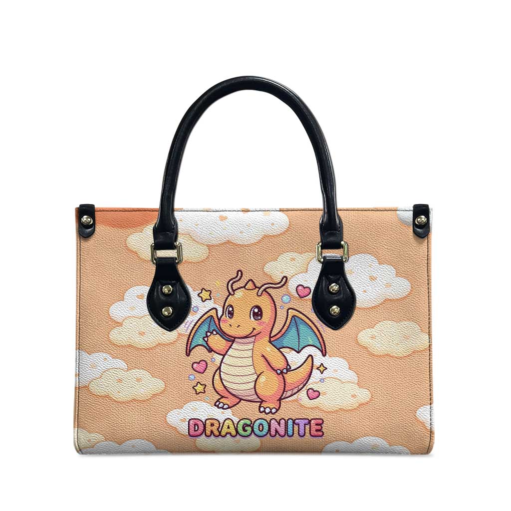 Dragonite Leather Bag Whimsical Pastel Cloud Art