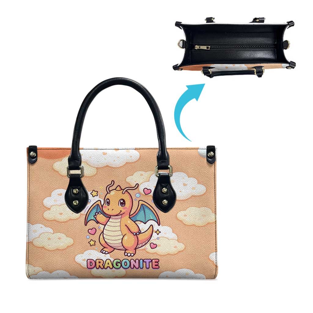 Dragonite Leather Bag Whimsical Pastel Cloud Art