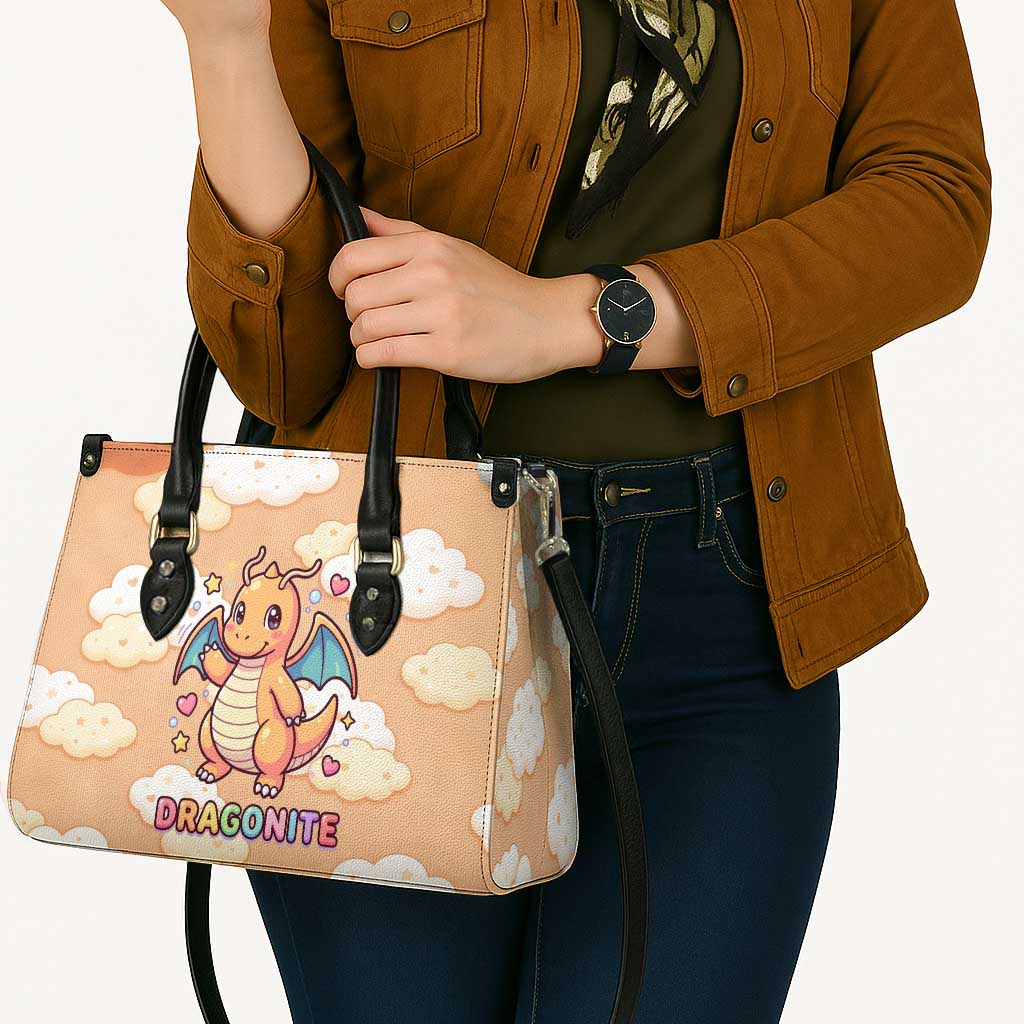 Dragonite Leather Bag Whimsical Pastel Cloud Art