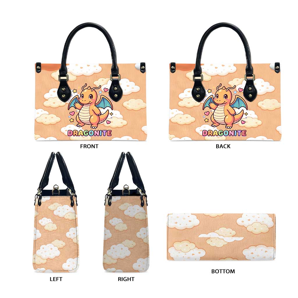 Dragonite Leather Bag Whimsical Pastel Cloud Art