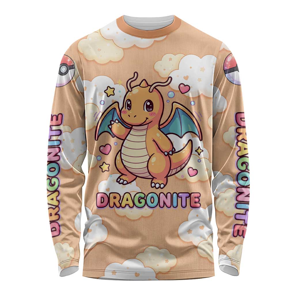 Dragonite Long Sleeve Shirt Whimsical Pastel Cloud Art