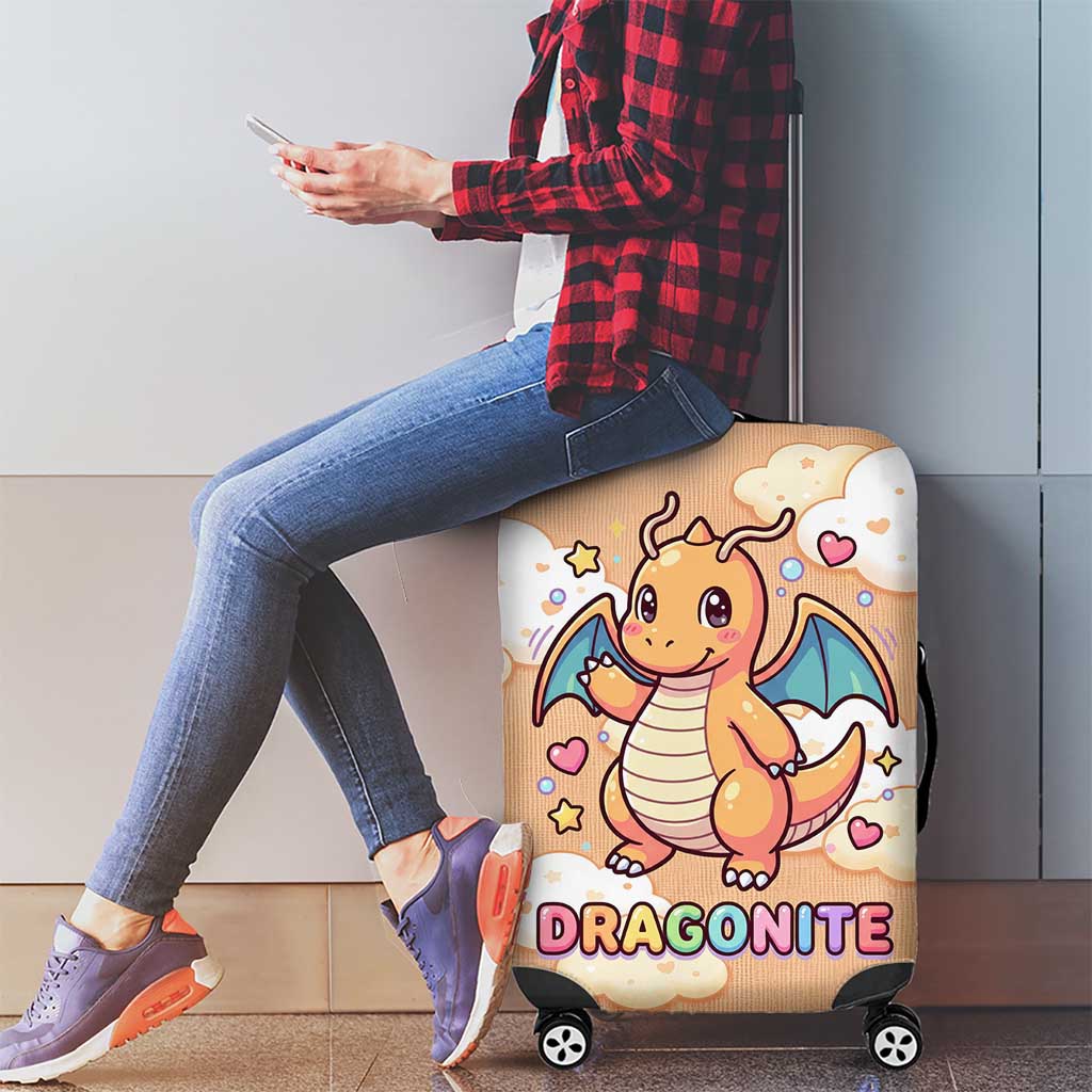 Dragonite Luggage Cover Whimsical Pastel Cloud Art