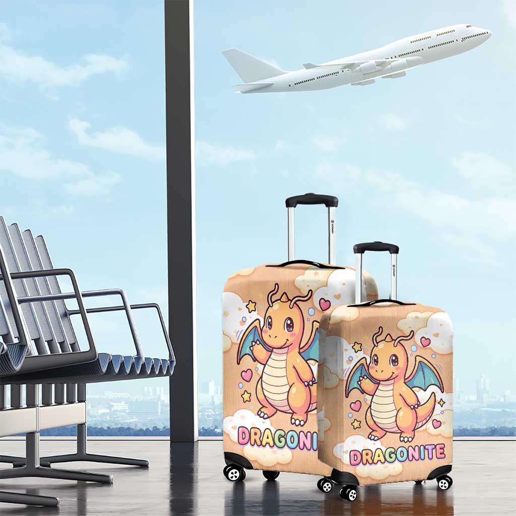 Dragonite Luggage Cover Whimsical Pastel Cloud Art