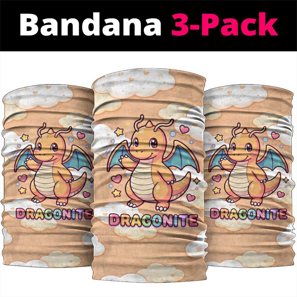 Dragonite Neck Gaiter Whimsical Pastel Cloud Art