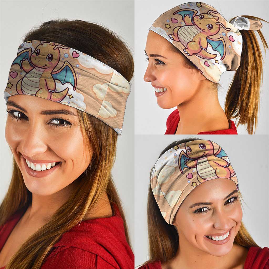 Dragonite Neck Gaiter Whimsical Pastel Cloud Art