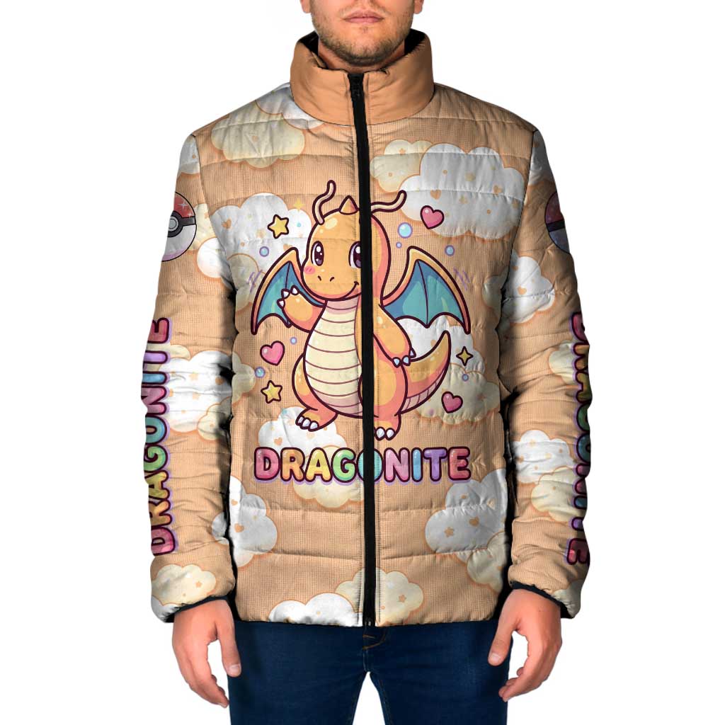 Dragonite Padded Jacket Whimsical Pastel Cloud Art
