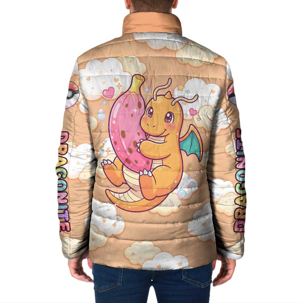 Dragonite Padded Jacket Whimsical Pastel Cloud Art