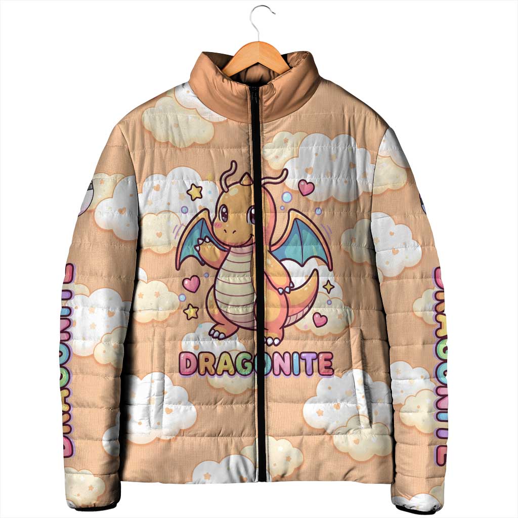 Dragonite Padded Jacket Whimsical Pastel Cloud Art