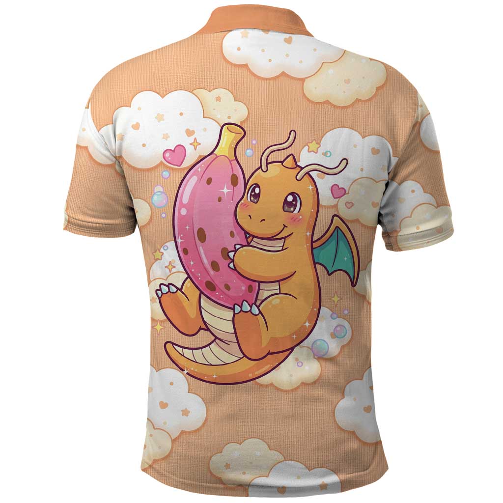 Dragonite Polo Shirt Whimsical Pastel Cloud Art