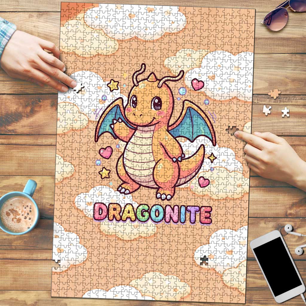 Dragonite Puzzle Whimsical Pastel Cloud Art