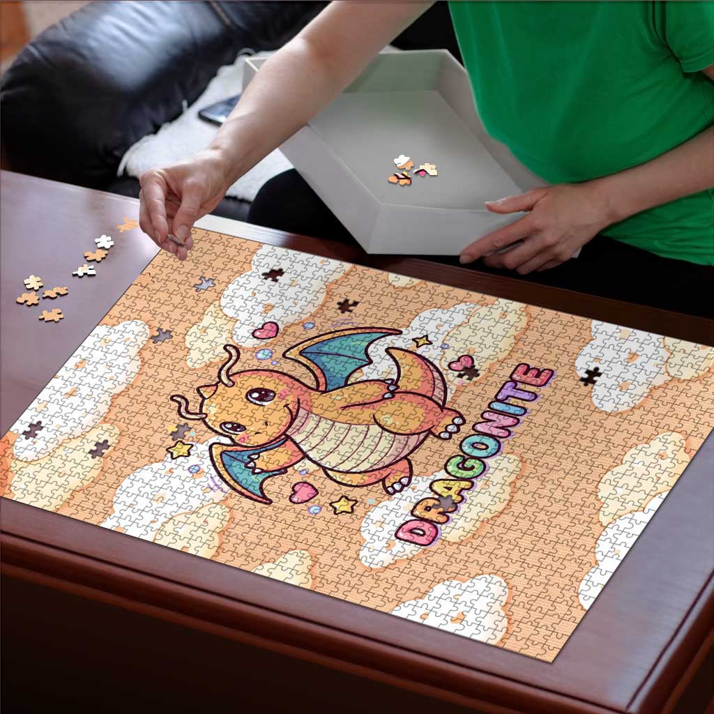 Dragonite Puzzle Whimsical Pastel Cloud Art