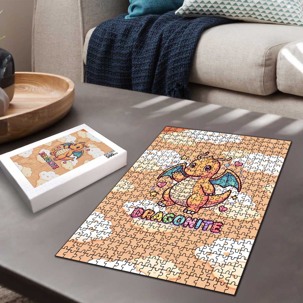 Dragonite Puzzle Whimsical Pastel Cloud Art