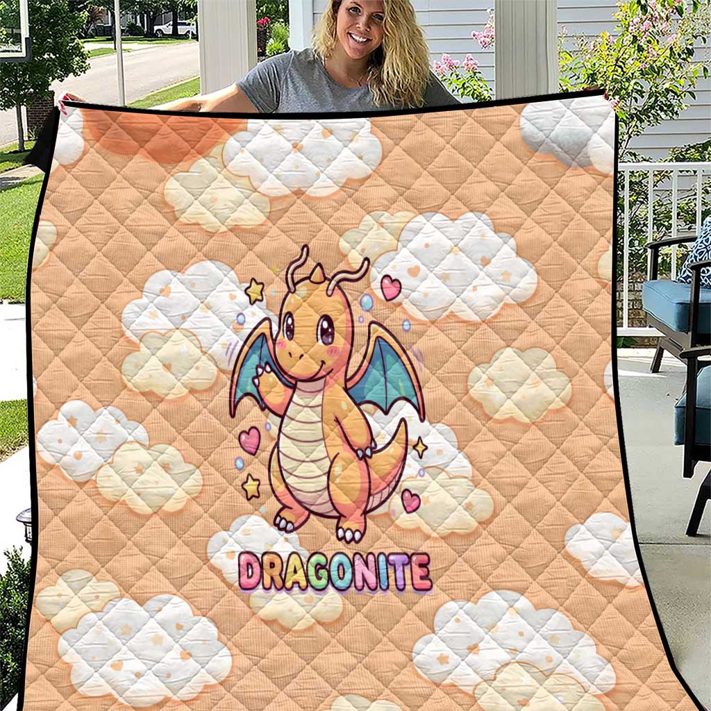 Dragonite Quilt Whimsical Pastel Cloud Art