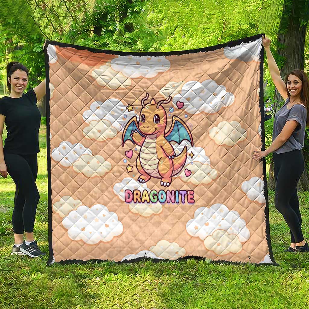 Dragonite Quilt Whimsical Pastel Cloud Art
