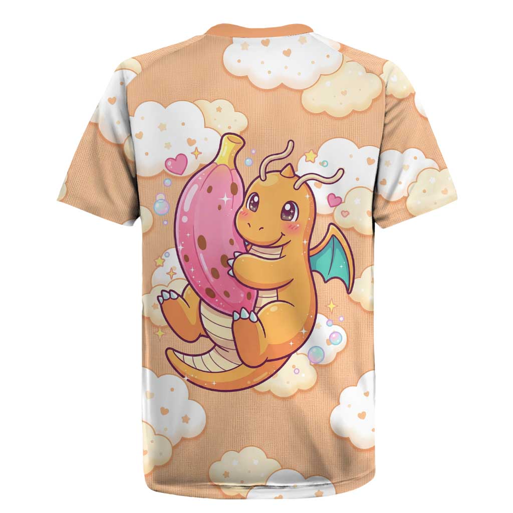 Dragonite Rugby Jersey Whimsical Pastel Cloud Art