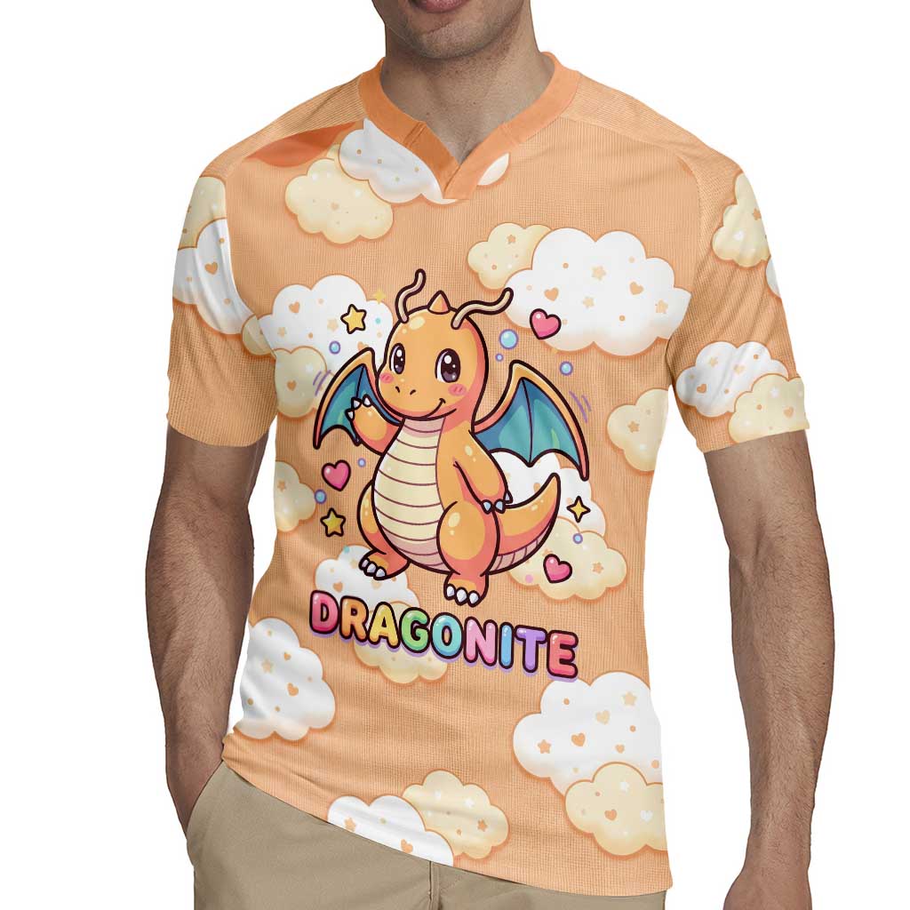 Dragonite Rugby Jersey Whimsical Pastel Cloud Art