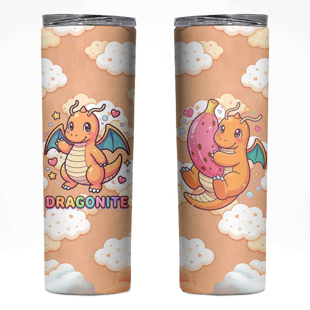 Dragonite Skinny Tumbler Whimsical Pastel Cloud Art