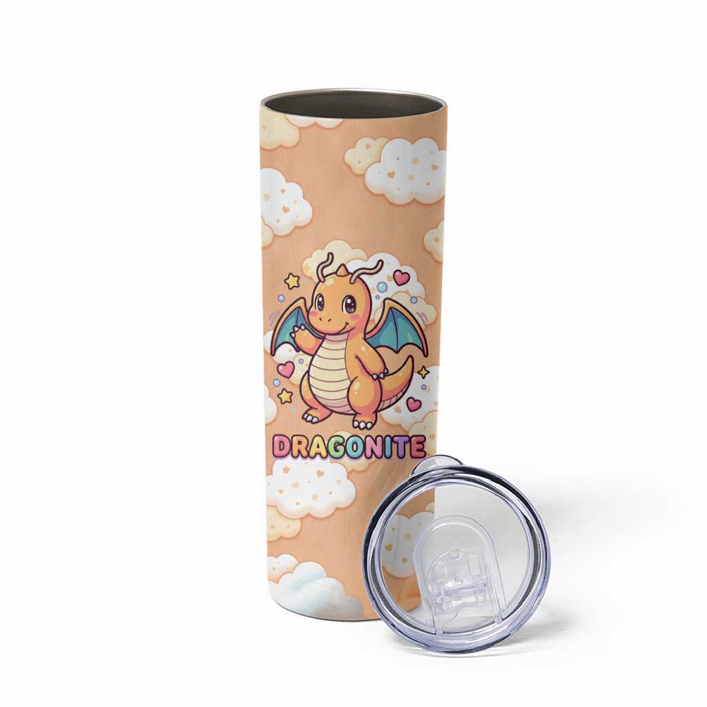 Dragonite Skinny Tumbler Whimsical Pastel Cloud Art