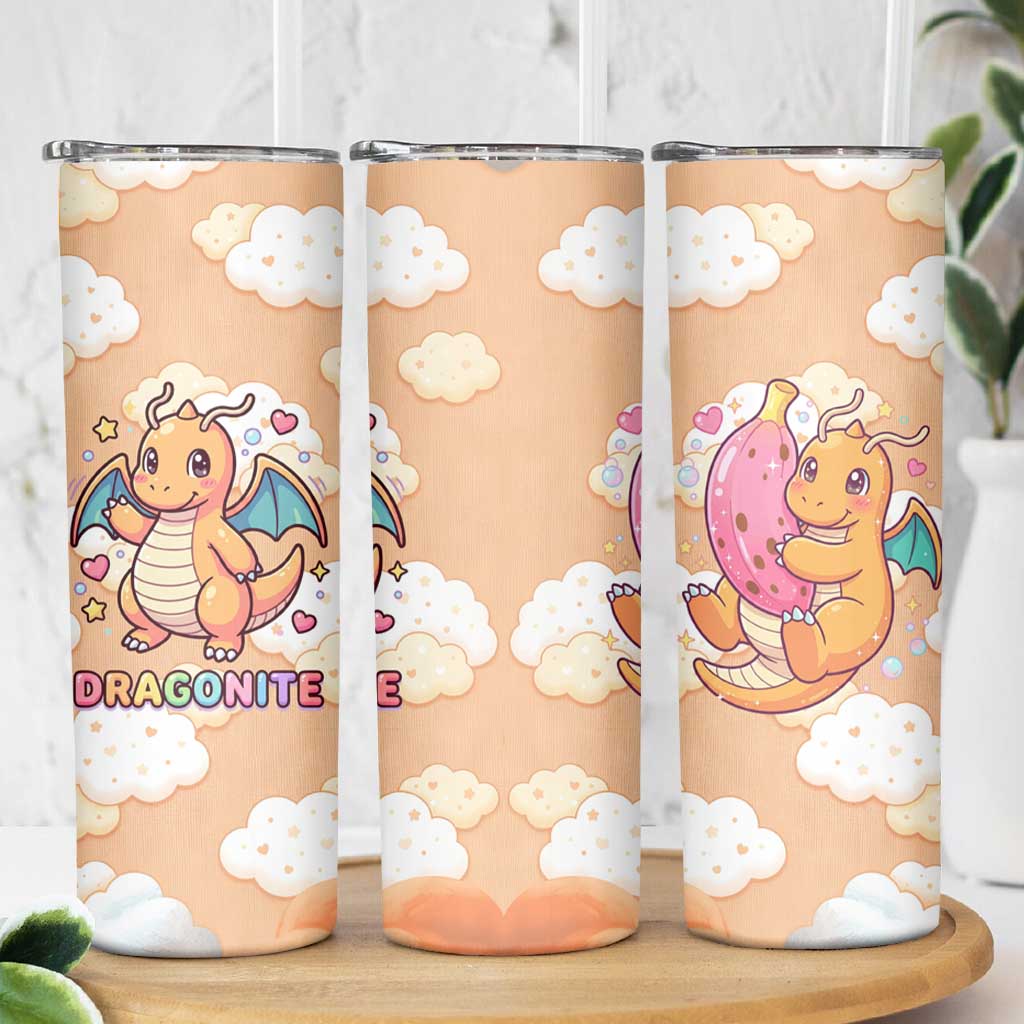 Dragonite Skinny Tumbler Whimsical Pastel Cloud Art