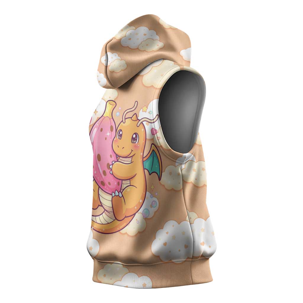 Dragonite Sleeveless Hoodie Whimsical Pastel Cloud Art
