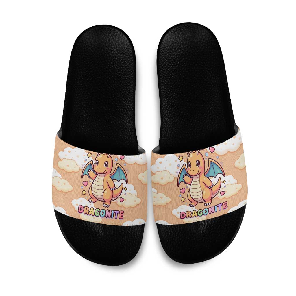 Dragonite Slide Sandals Whimsical Pastel Cloud Art