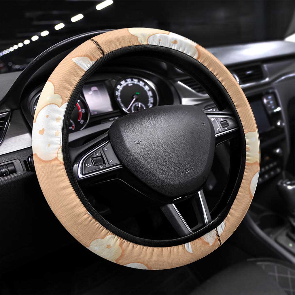 Dragonite Steering Wheel Cover Whimsical Pastel Cloud Art