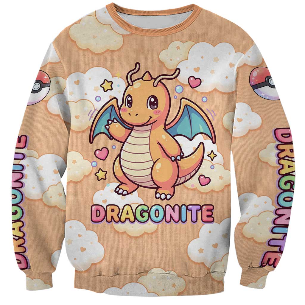 Dragonite Sweatshirt Whimsical Pastel Cloud Art